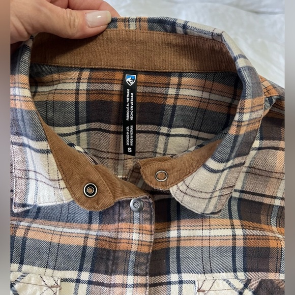 Kuhl | Women’s SZ Small | Brown Plaid Snap Front Flannel Shirt - Picture 3 of 11